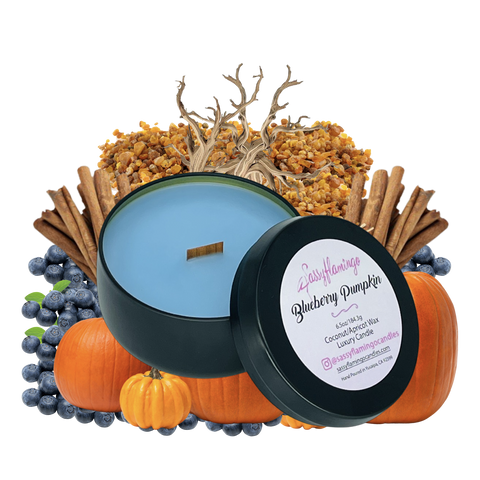 Blueberry Pumpkin 6.5oz Decorative Travel Tin Candle