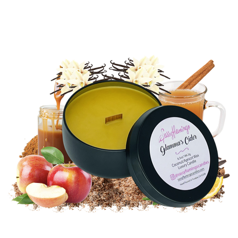 Glamma's Cider 6.5oz Decorative Travel Tin Candle