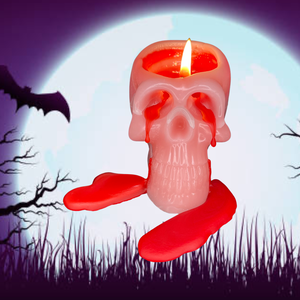 Bleeding Skull Pillar Candle